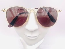 Vintage Sisley Rio 057 Gold Translucent Round Sunglasses Japan FRAMES ONLY