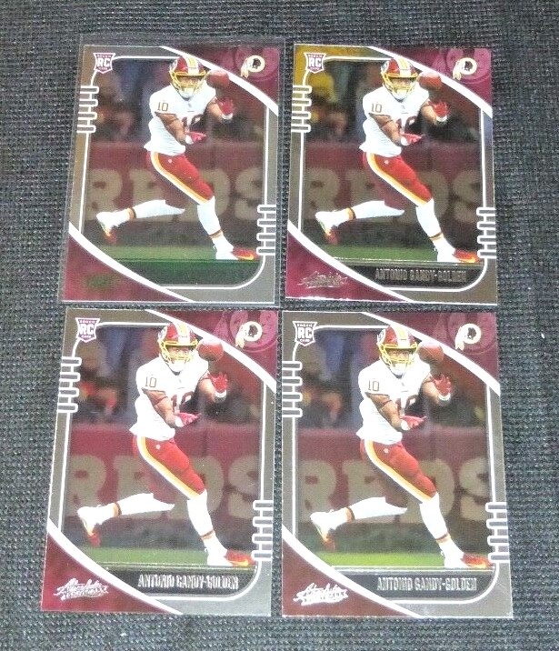 (4) 2020 Panini Absolute Antonio Gandy Golden Green Foil SP #108+3 Silver RC Lot