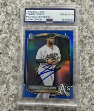 Tommy White 2025 Bowman Chrome AUTO /150 TRUE BLUE REFRACTOR PSA 10 GEM #251