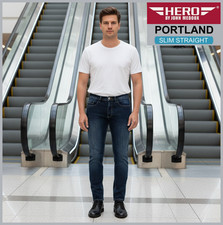HERO PORTLAND | Classic Blue Used | Stretch Jeans Hose | Slim Straight Fit
