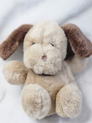 Vintage GUND Edison Dog Puppy Brown Tan Plush 1986 Korean Made Animal Stuff Toy 