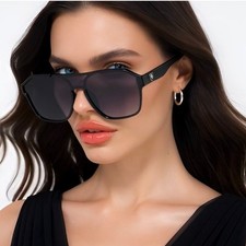 Flat Lens Street Wear Women Sunglasses Retro Flat Lens Outdoor Driving Shades