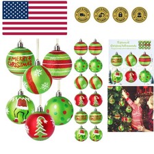 12 Pcs 2.4 Inch Christmas Ball Ornaments for Tree,Red and Green Glittering Ha...
