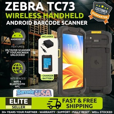  Zebra TC73 Wireless Rugged Handheld, Android 14, 2D/1D/QR Barcode Scanner!  