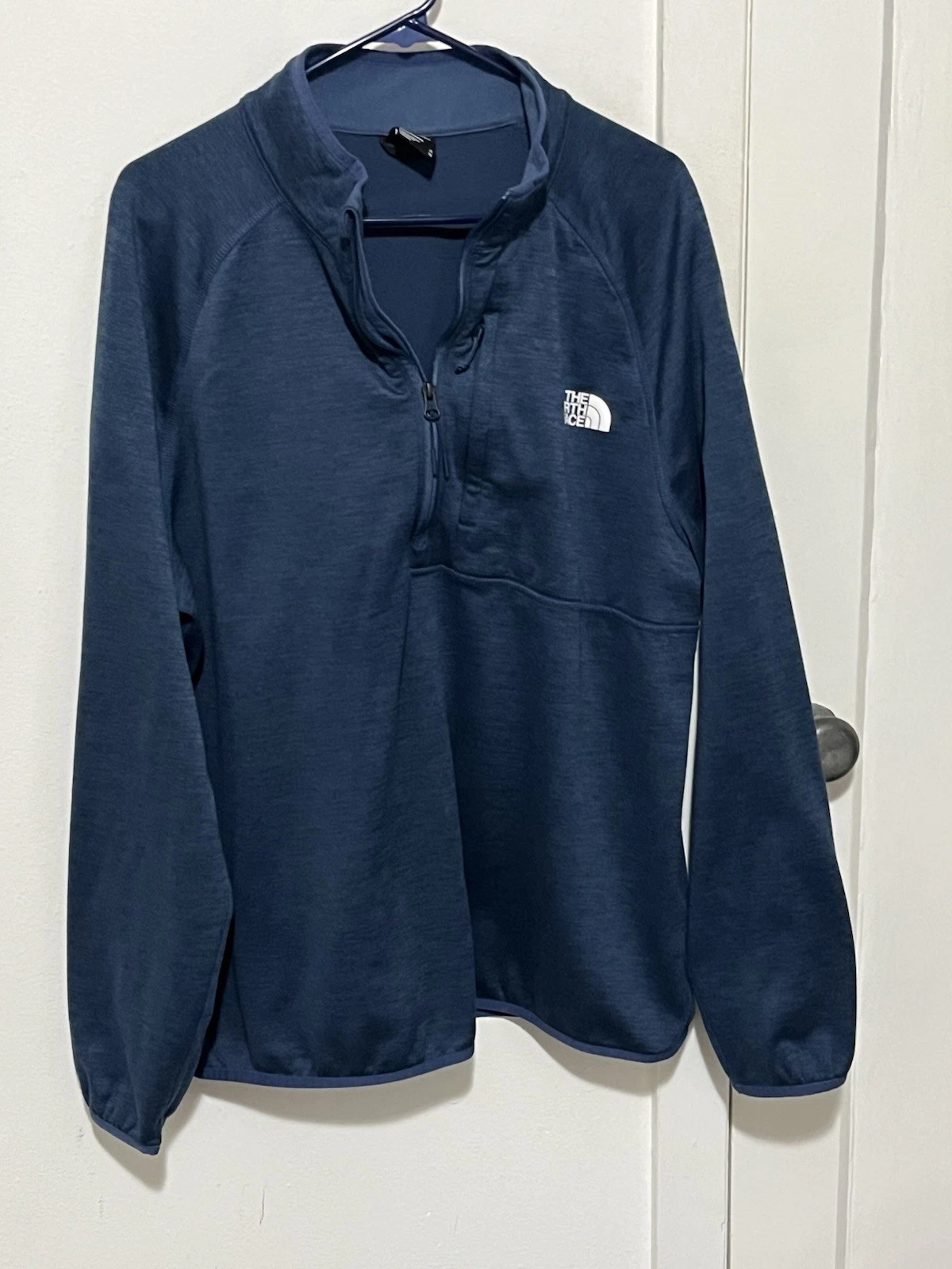 Extra Large Northface Quarter Zip Fleece Lined Pullover Blue