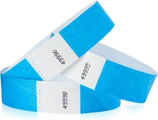 Neon Blue Tyvek Wristbands-Tamper-Proof Design Premium-Grade Bracelet-Medical ID