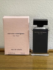 Narciso Rodriguez FOR HER Eau de Toilette 0.25 oz /7.5 ml Travel Size, NIB.