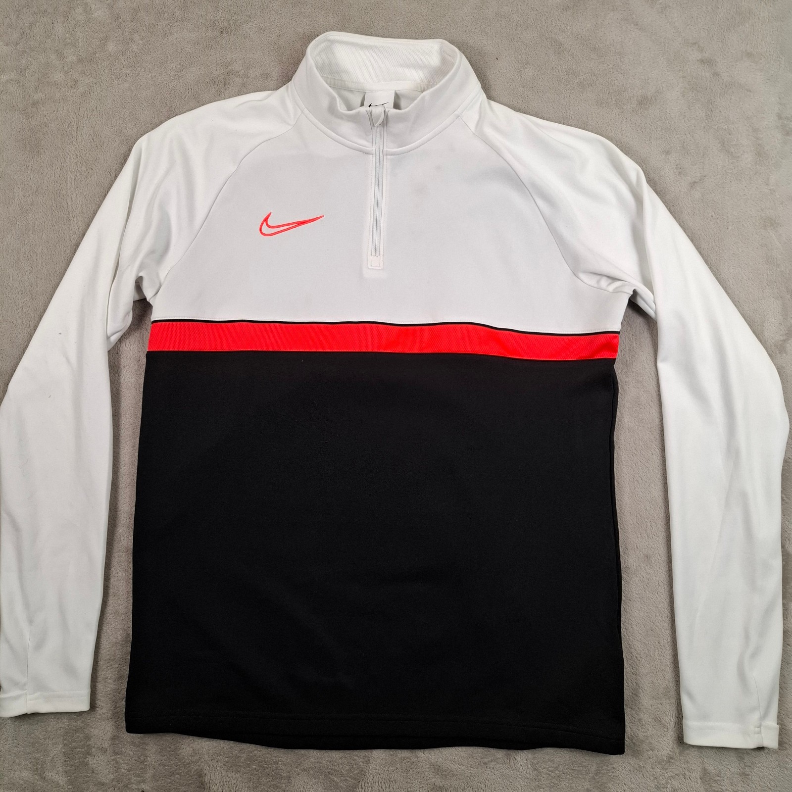 Nike Drill Top Mens Medium White Black Dri Fit Football Training Pullover Strike