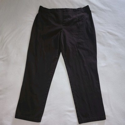 White Stag Dress Ankle Pants Womens XL 16p-18p Petite Black Elastic Waist