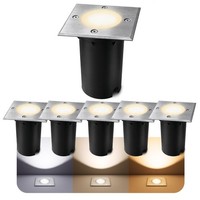 6X Kalpa Bodenleuchte IP67 Mit Led GU10 3W Dimmbar Mit 3 Lichtfarben 3CCT Spot