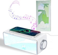 White 15W Wireless Charging, Dimmable Bedside Night Light,With Bluetooth Speaker