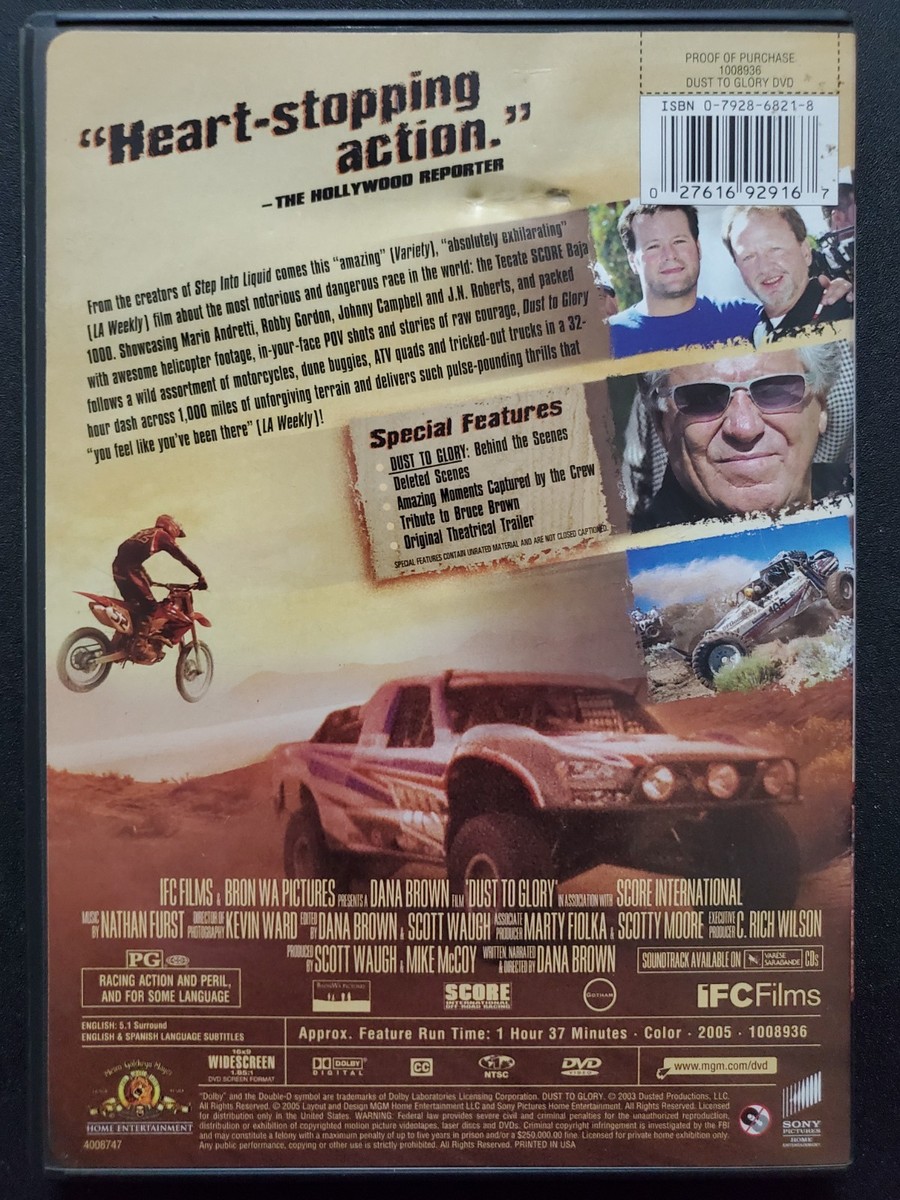 Dust To Glory (DVD, 2005) Dana Brown Baja 1000 Documentary Car