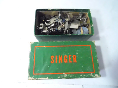 Lot of Misc SINGER  Sewing Machine Attachments & Box