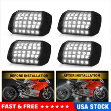 Waterproof LED Underglow Underbody Glow Lamp Pure White LED Rock Lights 4Pods