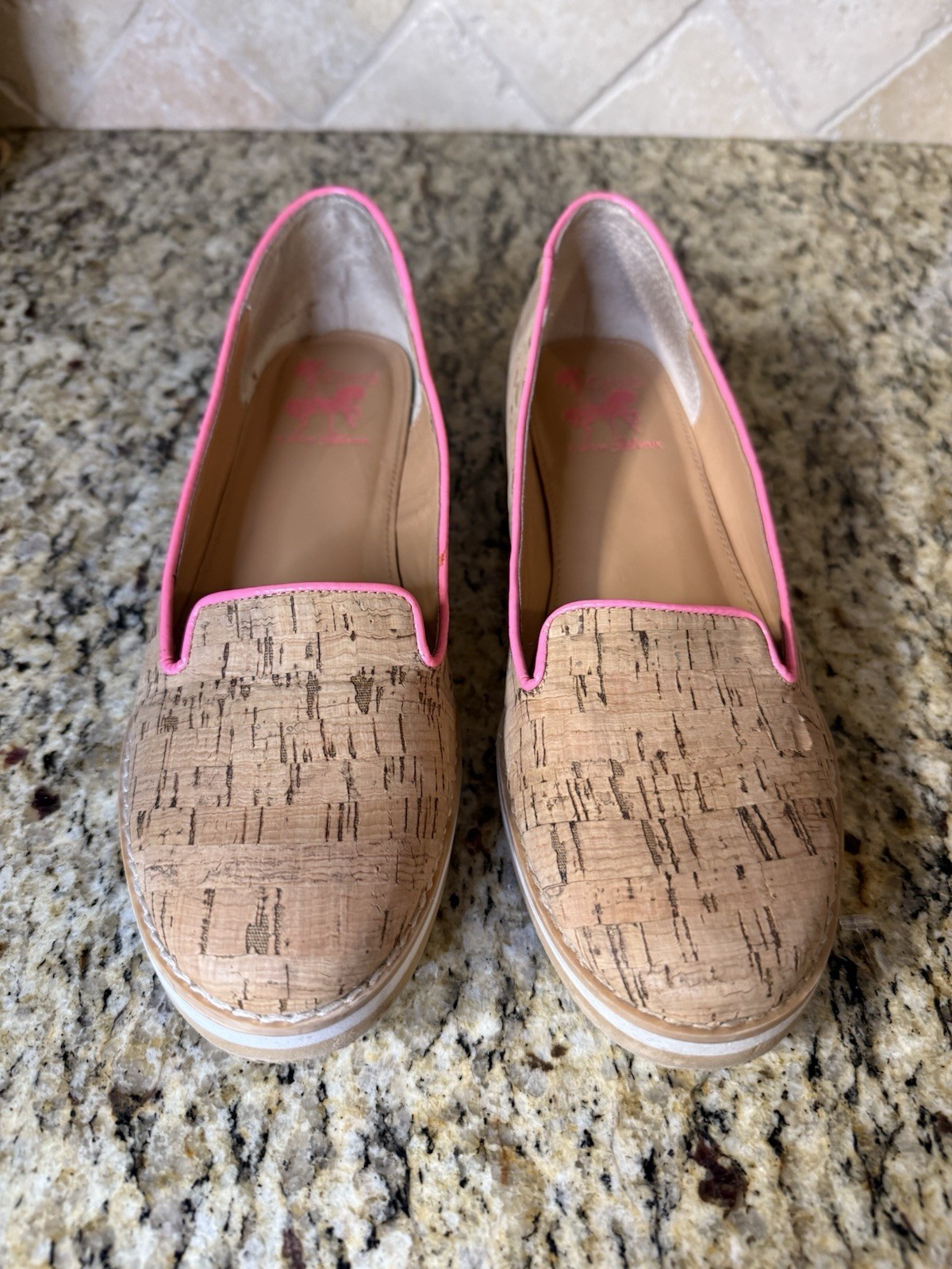 Sam Edelman Circus Addison Size 7.5 Cork Pink Flat Shoes Clean