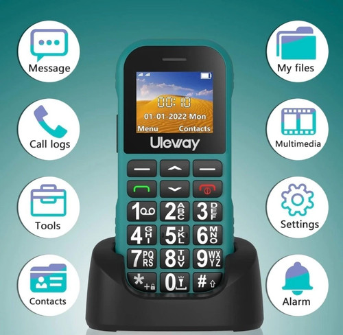 Uleway G190 Green Dual Sim Unlocked 1.77"Big BUTTON,SOS Keys Senior Mobile Phone - 第 4/12 張圖片