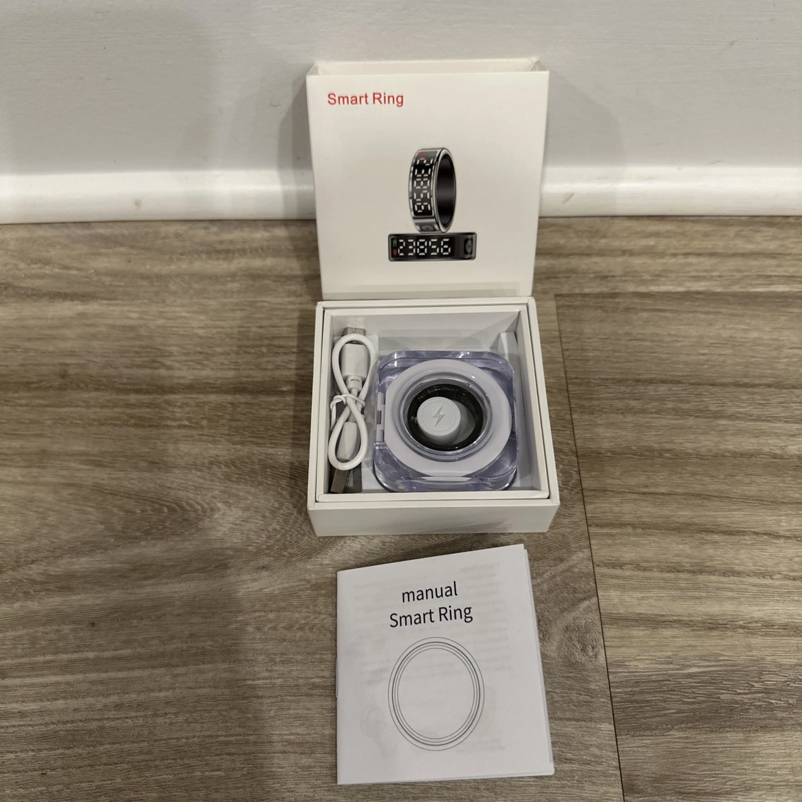 Smart Ring Health Tracker LED Display Screen IP68 Waterproof Fitness Ring Sz 12