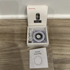 Smart Ring Health Tracker LED Display Screen IP68 Waterproof Fitness Ring Sz 12