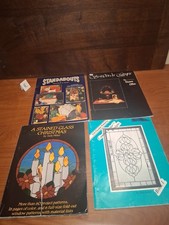 Lot of 4 Stained Glass Pattern Books Christmas Sundown Lamps Standabouts