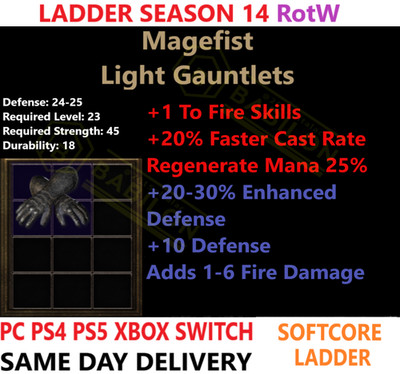   PC PS4 PS5 XBOX SWITCH   LADDER MAGEFIST DIABLO 2 RESURRECTED D2R