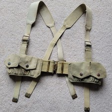 WW2 MALTA - WEBBING SET - BELT POUCHES STRAPS - 1937 37 PATTERN BRITISH ARMY