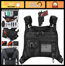 Tactical Chest Bag for Men, Adjustable EDC Holster Vest for Pistols, Hiking Wo