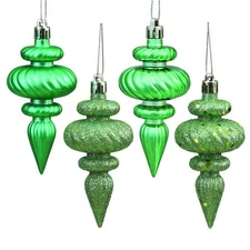 Vickerman N500044 Sea Foam 4 Finish Assorted Finial Ornament - 4 in. - 8 Per Box