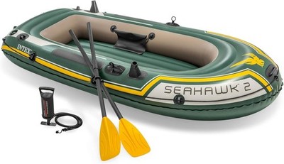 INTEX Seahawk Inflatable Boat Series: Includes Boat Oars and High-Output Pump -