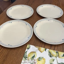 CORELLE  SANDSTONE "COUNTRY VIOLETS"  PATTERN 4 PC. DINNER PLATE SET