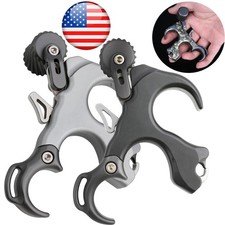 Archery Hunting Compound Bow Release Aid 3 Finger Thumb Trigger Target Shooting