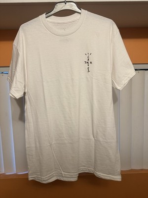 Cactus Jack Men's White Cotton Logo Crew Neck Short Sleeve T-Shirt, Size M