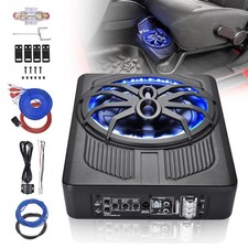 10" 800W Slim Under-Seat Subwoofer Powered Car Truck Sub w/ Amp Kit Speaker