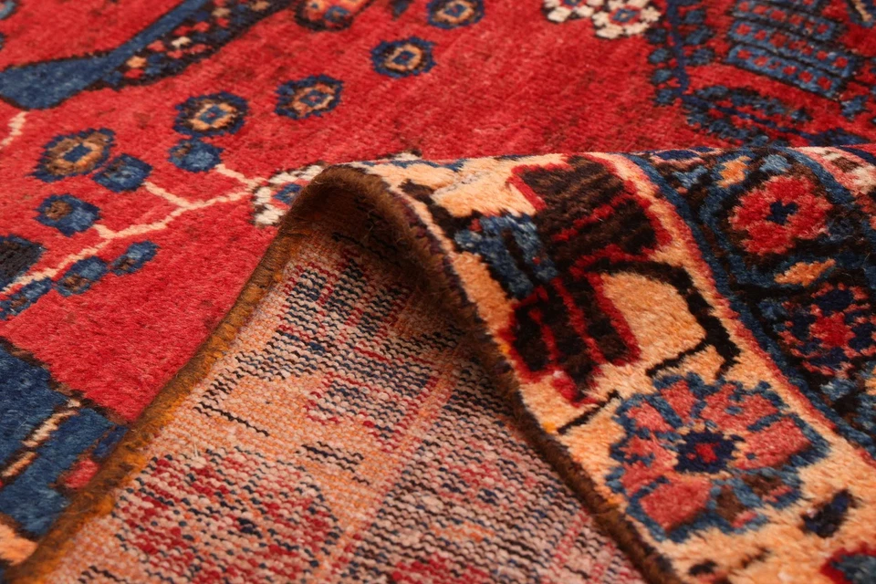 Alfombra oriental vintage anudada a mano alfombra tradicional de lana de 4'1" x 5'9" Foto 4 de 4