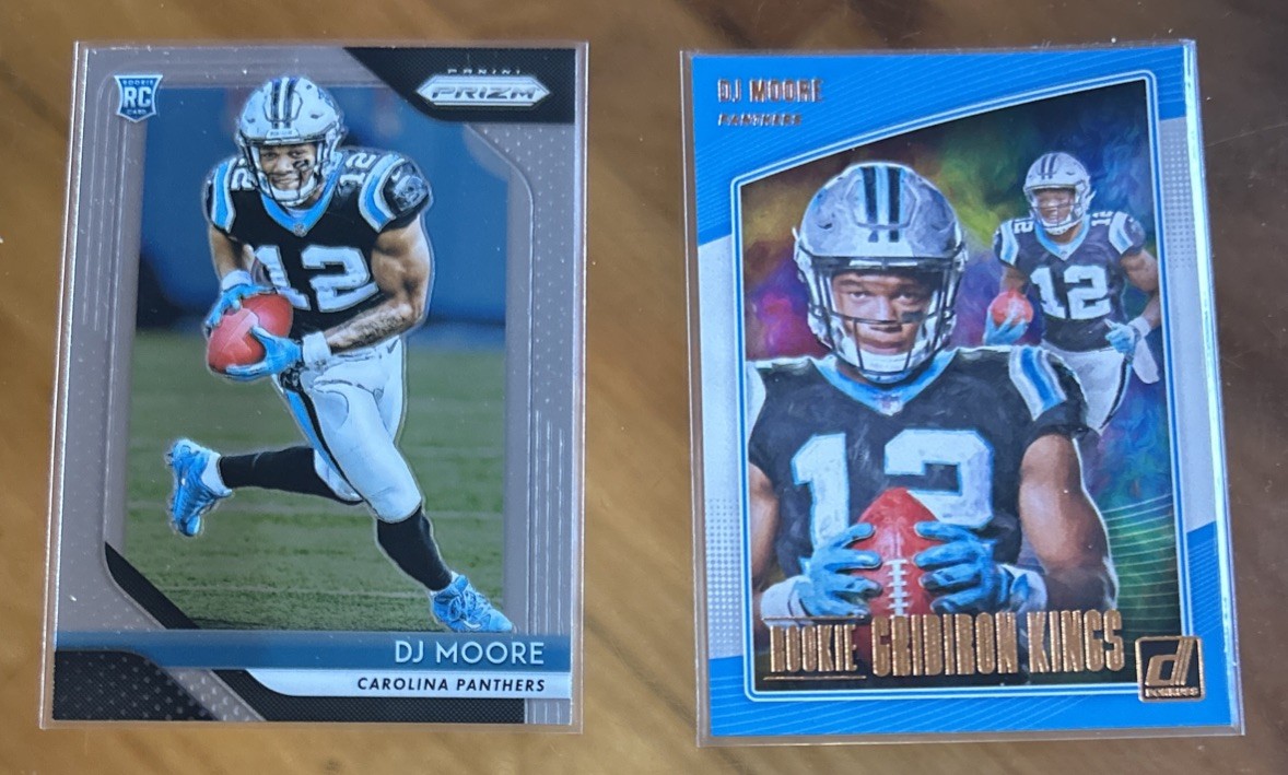 DJ Moore Rookies 2018 Panini Prizm #207 + Rookie Gridiron Kings #RGK-16 Bills RC