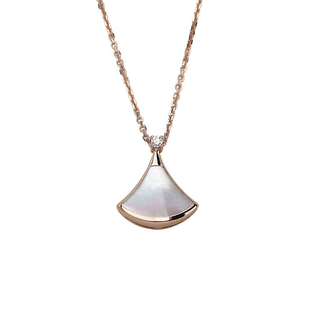 Bulgari Pink Gold Divas Dream 1P Diamond Mother of Pearl Necklace 157820831 [U]