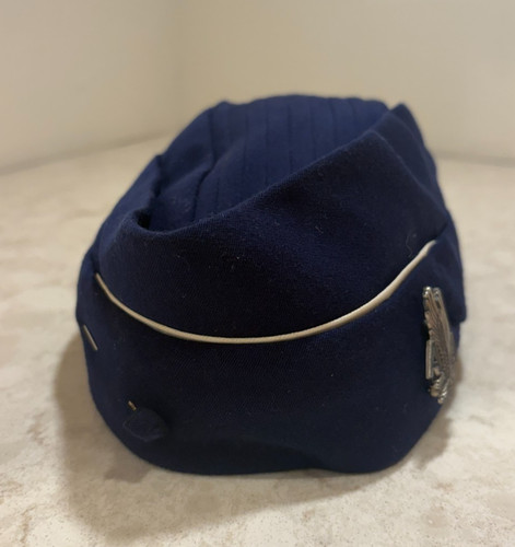 Vintage 1950's Mae Hanauer American Airlines Hat Cap with STERLING SILVER AA Pin
