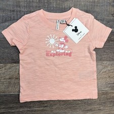 Janie and Jack 12-18 Month Disney Mickey Mouse Explorer Tee Shirt Soft Peach NEW