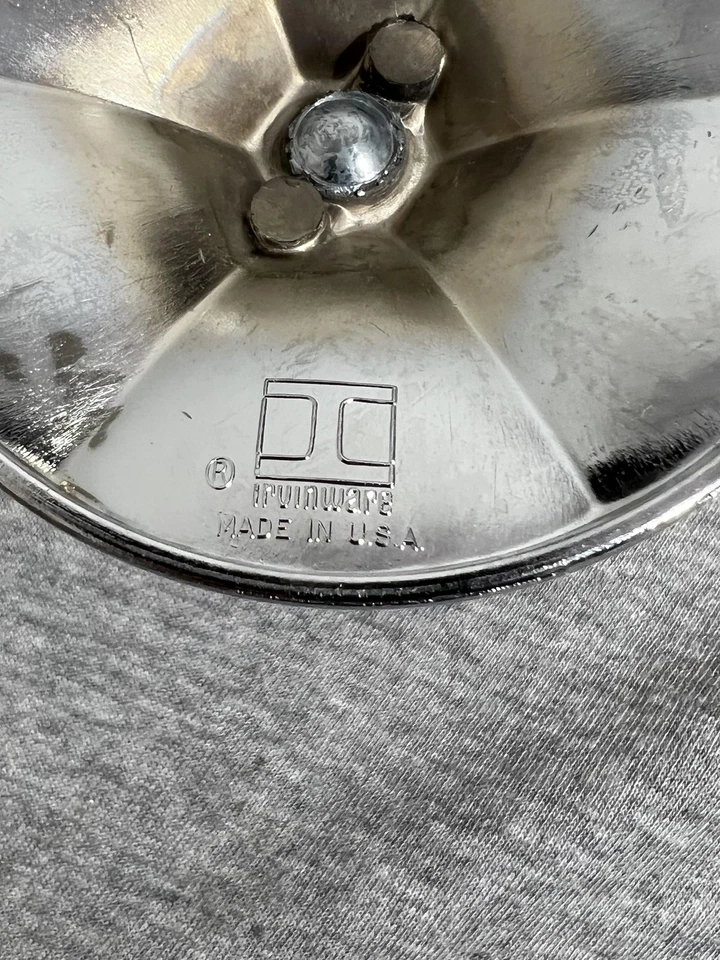 Par de Candelabros Irvinware Vintage Cromo Facetado Hecho en EE. UU. con Caja 2190 Foto 4 de 4