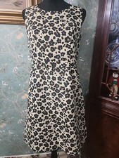Nwot Banana Republic dress size 8 Black Beige Brown Animal Print 