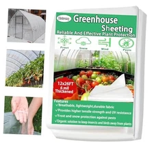 12FTx26FT Greenhouse Plastic Sheeting, 6 Mil Thick Clear 12ft x 26ft