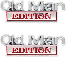 2pcs Old Man Edition Car Decal Emblem 3d Letters Badge Truck Chrome Red