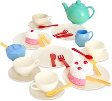 36-Piece Tea Set - Colorful Toy Playset with Teapot, Milk Jug, Cups 