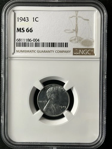 1943  1C Lincoln Wheat One Cent  NGC MS66  6811186-004