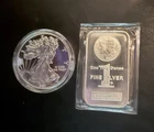 2021 WALKING LIBERTY Silver Dollar & Set of 2 - 1 Troy oz. Highland Silver Bars