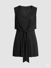 ALLSAINTS Jayda schwarzes Jerseykleid M Knoten vorne drapiert 90er Grunge minimalistisch