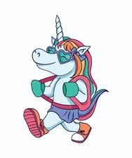 Cute Unicorn Girl Sticker Labels (6) Card Gift Craft Paper DIY Scrapbook