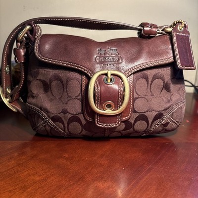 Coach Bleeker Vintage Legacy Tattersall Flap Bag Black Gold 11441