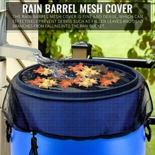 1 Pc Rain Barrel Mesh Cover Water Collection Buckets Net Rain Netting Filter NEW
