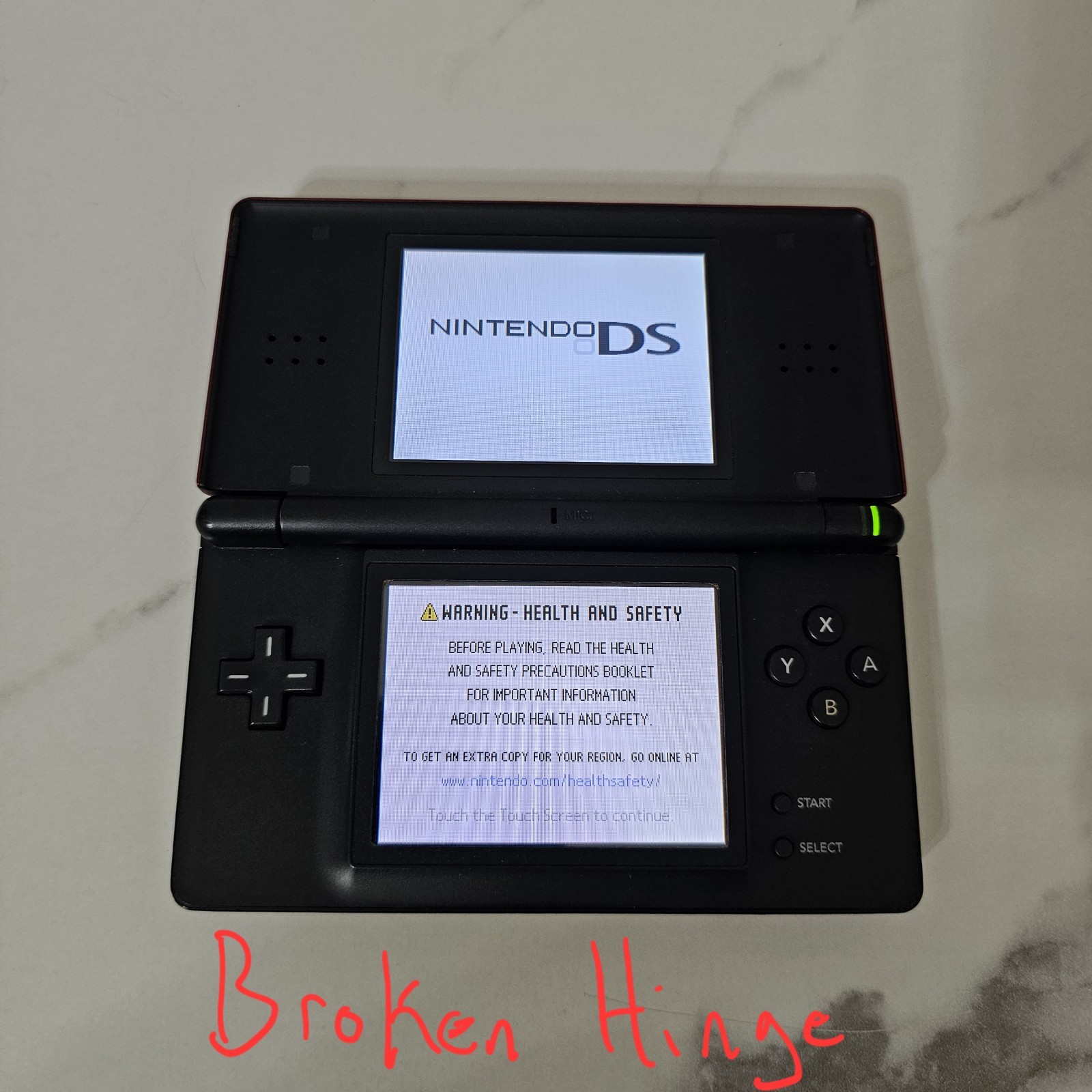 Nintendo DS Lite Crimson Handheld System Red/Black Read Details 