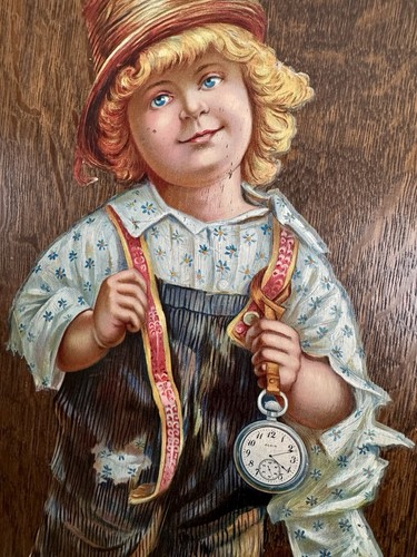 1910-20’s Elgin Watch Co Sign On Wood, My Elgin’s All Right - Picture 4 of 7